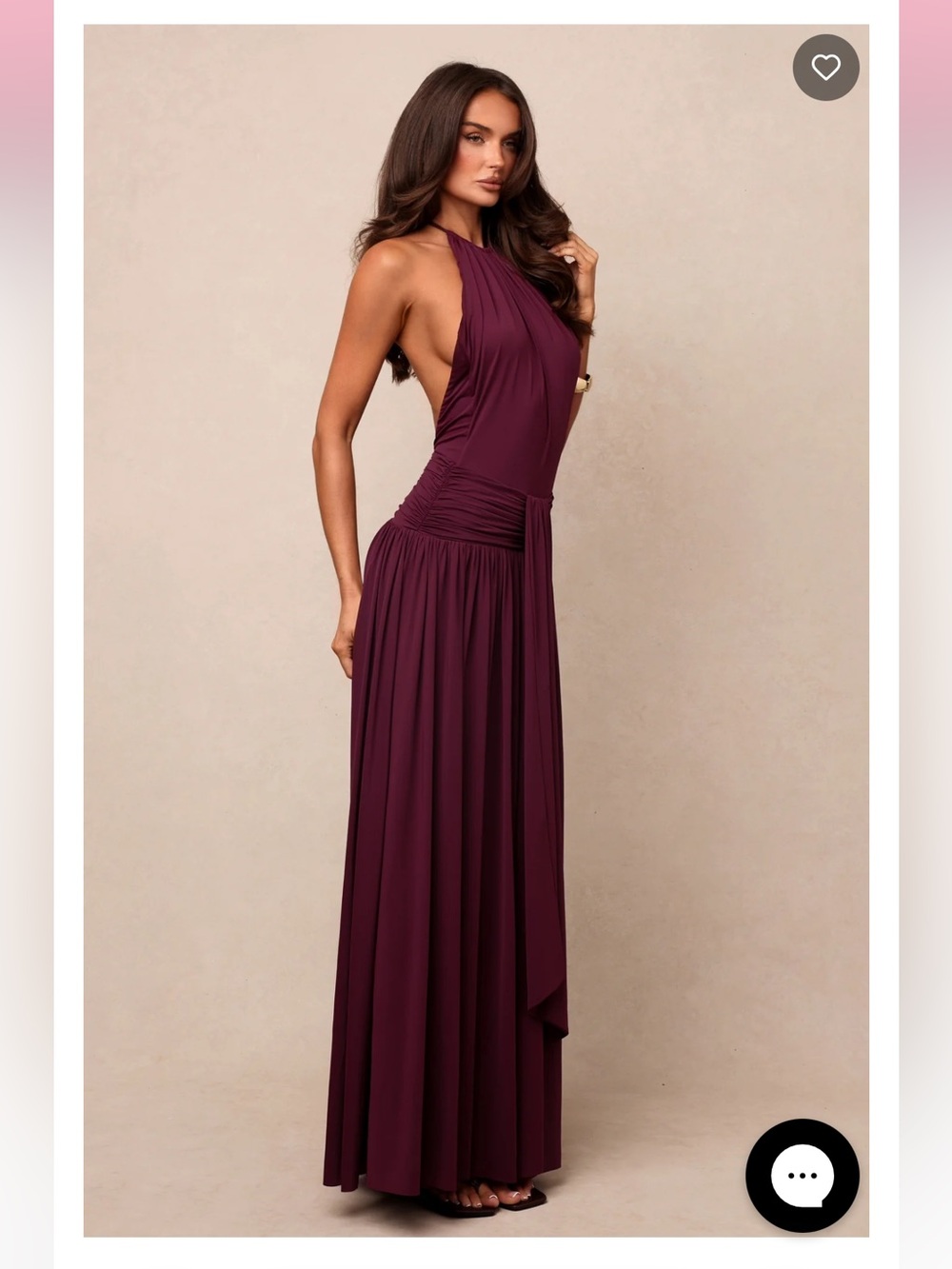 Lost in the Tide Maxi Dress - Dark Cherry - White Fox